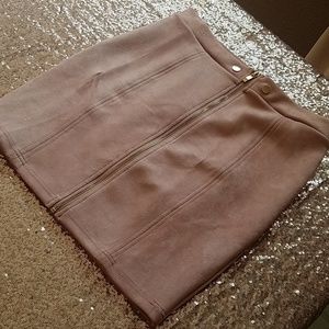 Beautiful blush pink suede mini skirt!